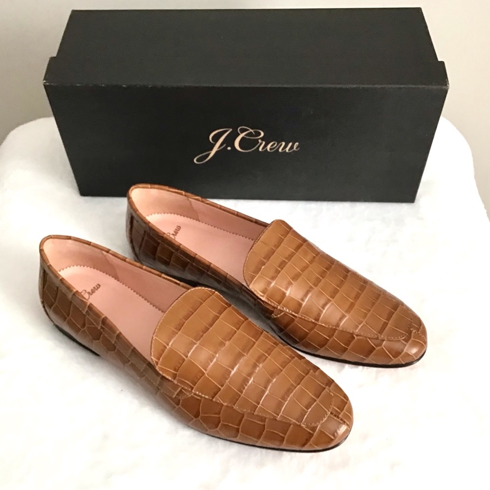 J. CREW Croc Embossed Leather Loafers Shoes NIB NWT - Picture 10 of 12
